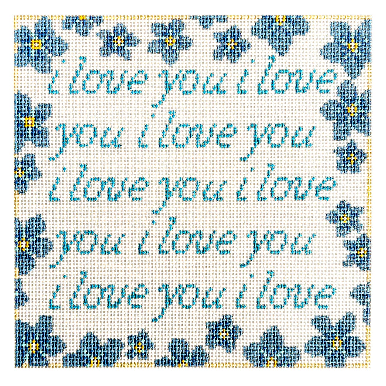 I Love You Pillow Painted Canvas The Gingham Stitchery  - 1
