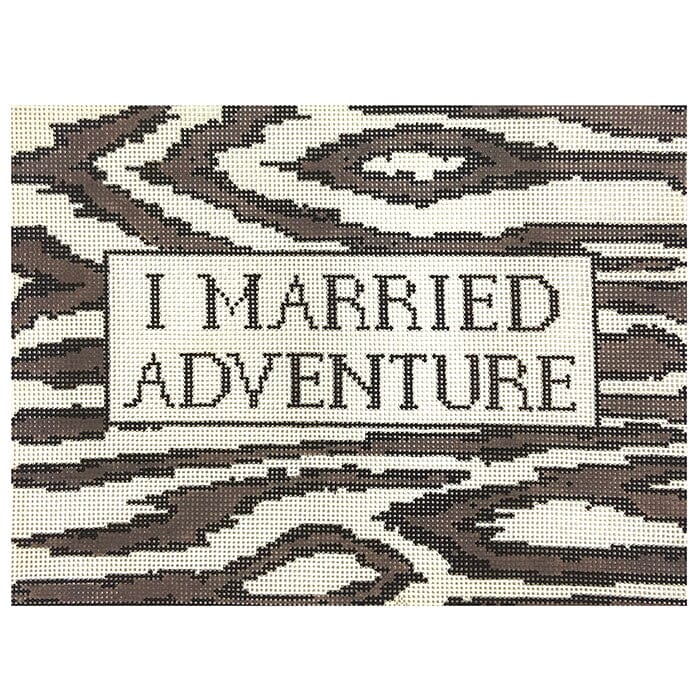I Married Adventure Clutch Painted Canvas The Gingham Stitchery 
