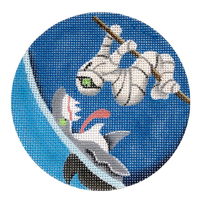 I Want my Mummy! Spooky Round Painted Canvas Rebecca Wood Designs  - 1