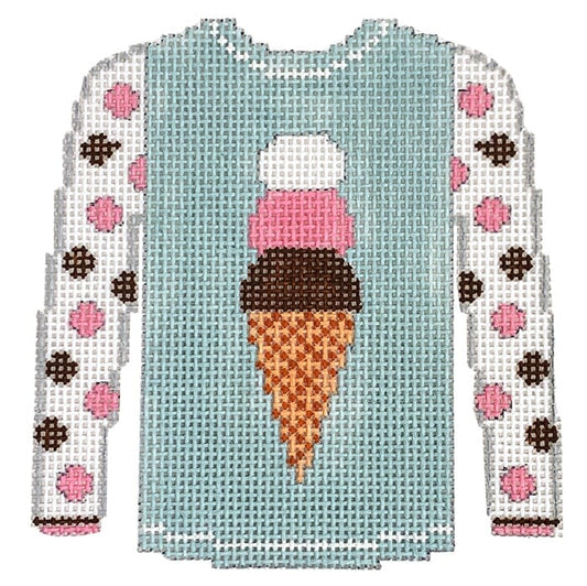 Ice Cream Cone on Blue Sweater Painted Canvas Kristine Kingston 