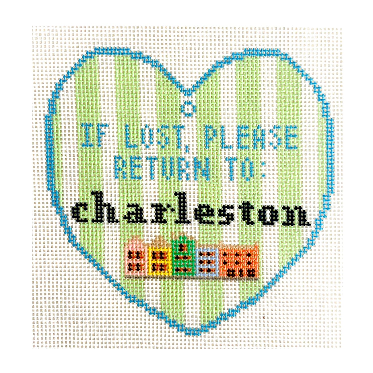 If Lost Return to Charleston Painted Canvas Ivy Thread Needlepoint  - 1
