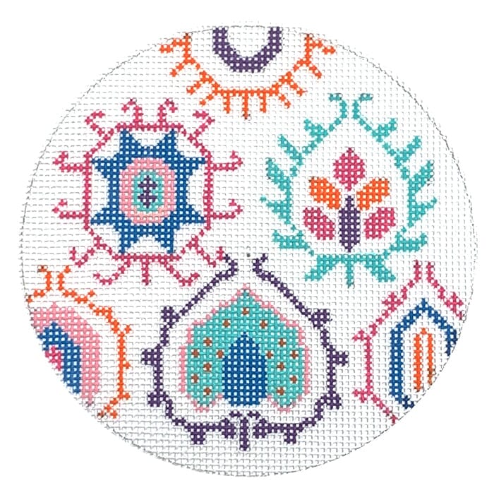 Ikat Ornament Painted Canvas Stitch Rock Designs  - 1