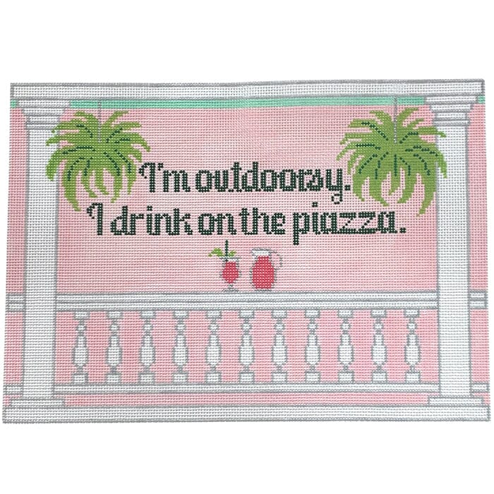 I'm Outdoorsy - on the Piazza Painted Canvas Rachel Donley 