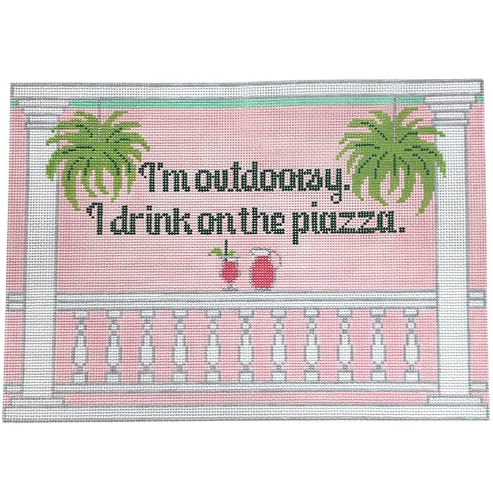 I'm Outdoorsy   on the Piazza Painted Canvas Rachel Donley 
