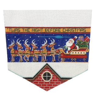 In the Roof Stocking Cuff on 18 Painted Canvas Rebecca Wood Designs 
