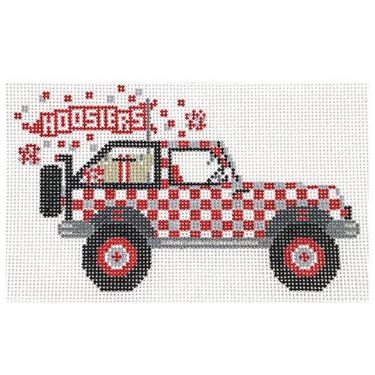 Indiana Jeep Painted Canvas Wipstitch Needleworks 