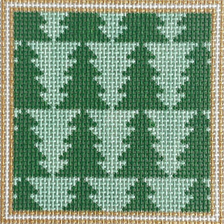 Interlocking Trees 4x4 Painted Canvas Goodpoint Needlepoint 
