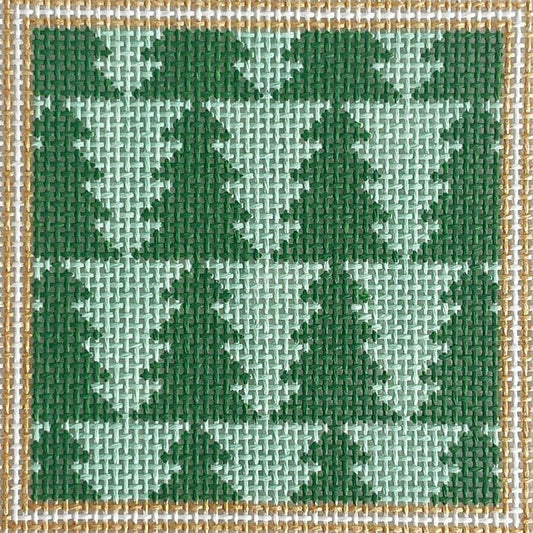 Interlocking Trees 4x4 Painted Canvas Goodpoint Needlepoint 