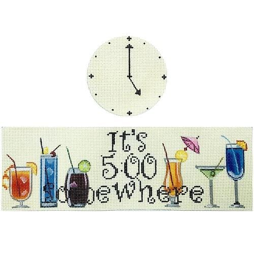 It's 5:00 hinged box with hardware Painted Canvas Funda Scully  - 1