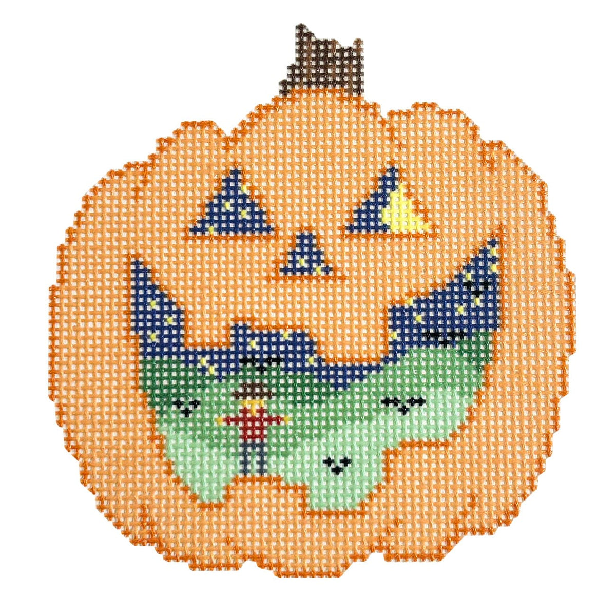 Jack O Lantern Scarecrow Printed Canvas The Gingham Stitchery  - 1