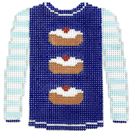 Jelly Donuts on Royal Blue Sweater Painted Canvas Kristine Kingston 
