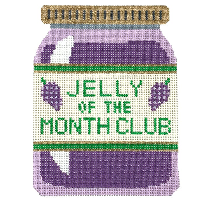 Jelly of the Month Club   Grape Painted Canvas Stitch Rock Designs  - 1