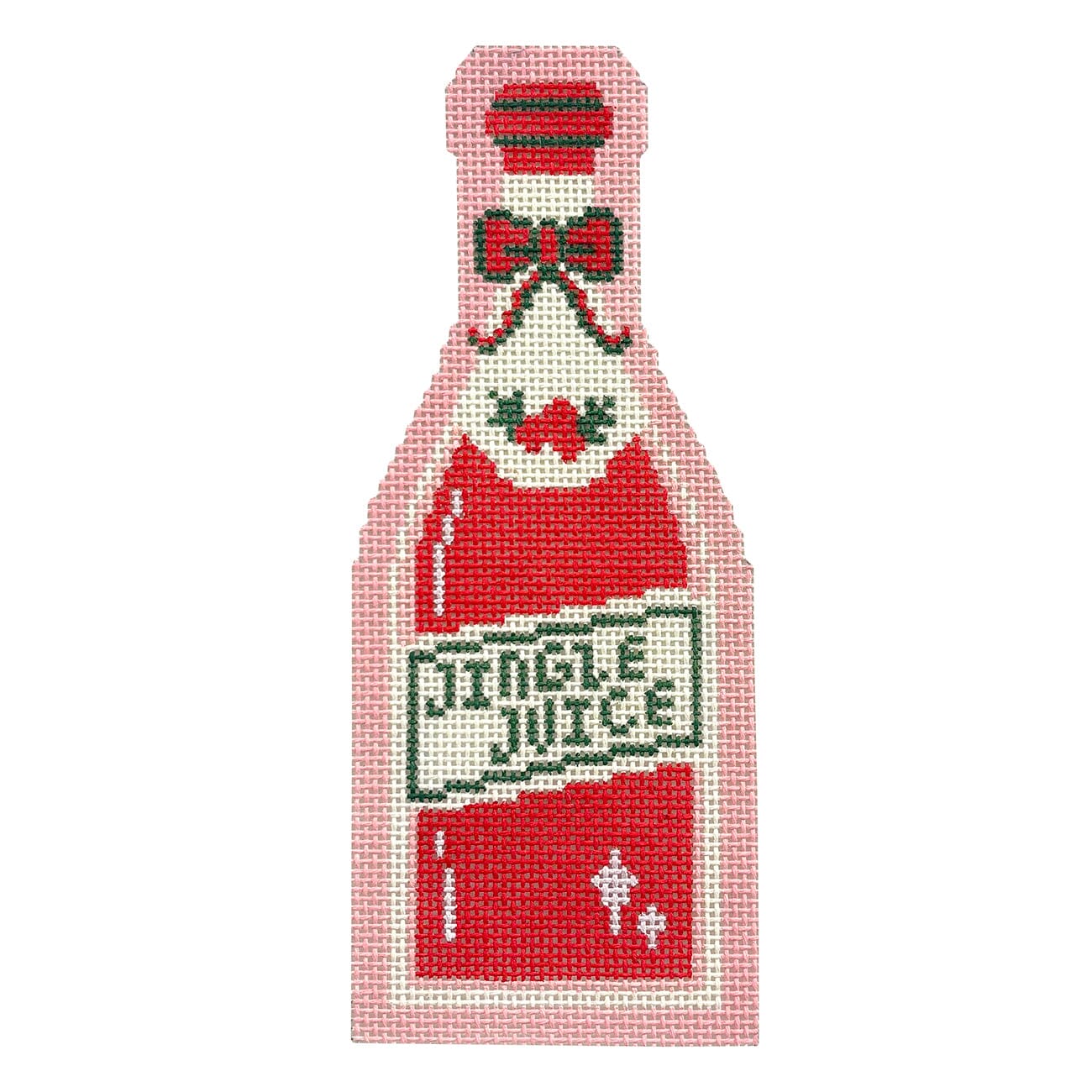 Jingle Juice Bottle Printed Canvas Ziggy Stitches  - 1