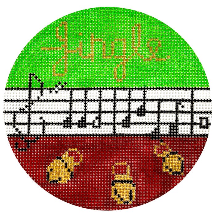 Jingle Notes Round | Needlepoint.Com