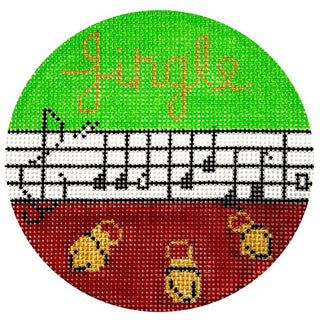 Jingle Notes Round Painted Canvas Vallerie Needlepoint Gallery 
