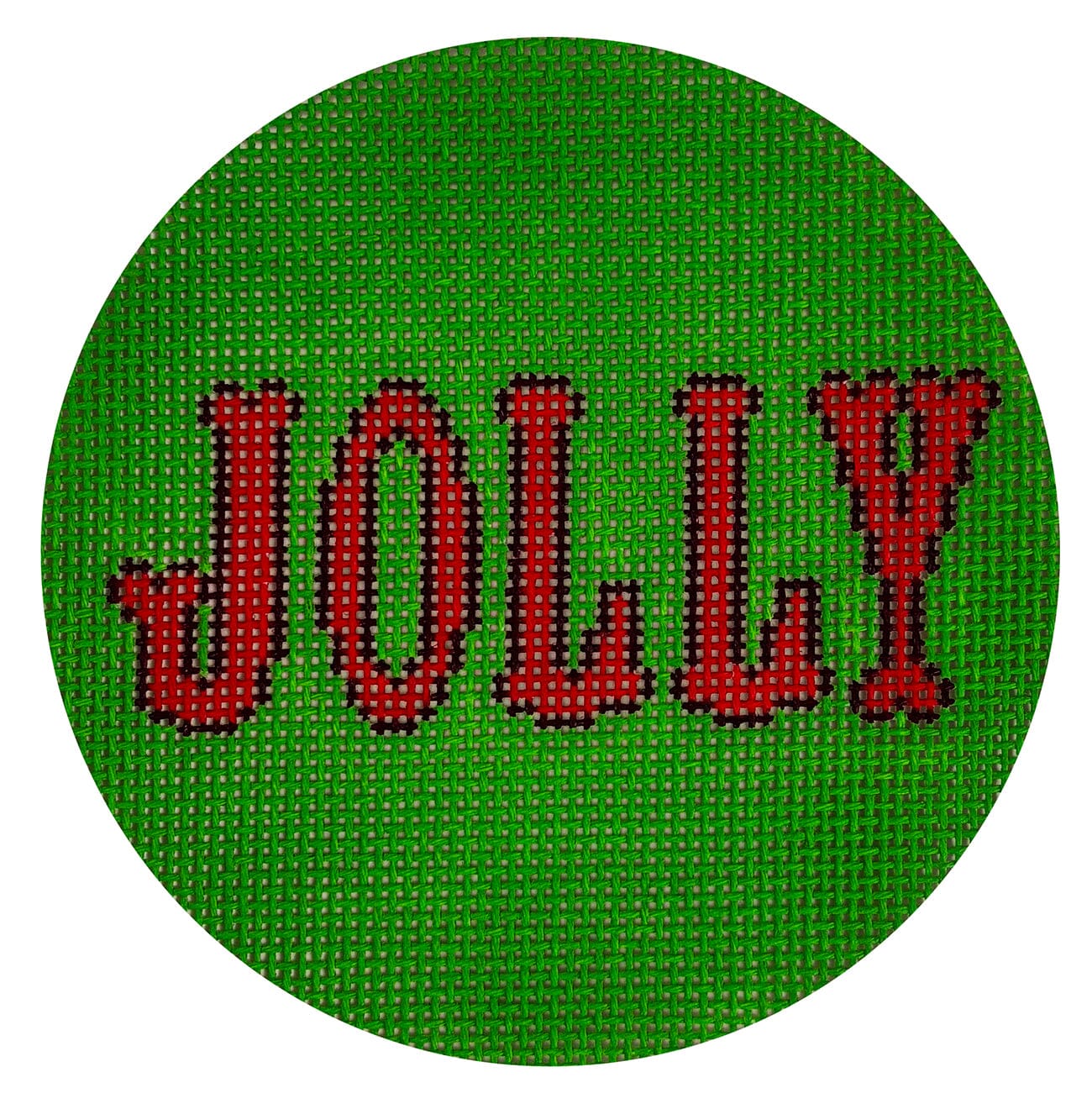 Jolly   4 Inch round Painted Canvas MF Needlepoint  - 1