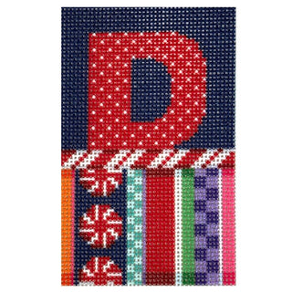 Jolly Stripe Alphabet Letter Printed Canvas Two Sisters Needlepoint D 
