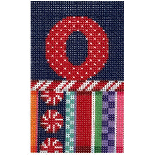Jolly Stripe Alphabet Letter Printed Canvas Two Sisters Needlepoint O 
