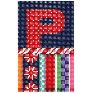 Jolly Stripe Alphabet Letter Printed Canvas Two Sisters Needlepoint P 
