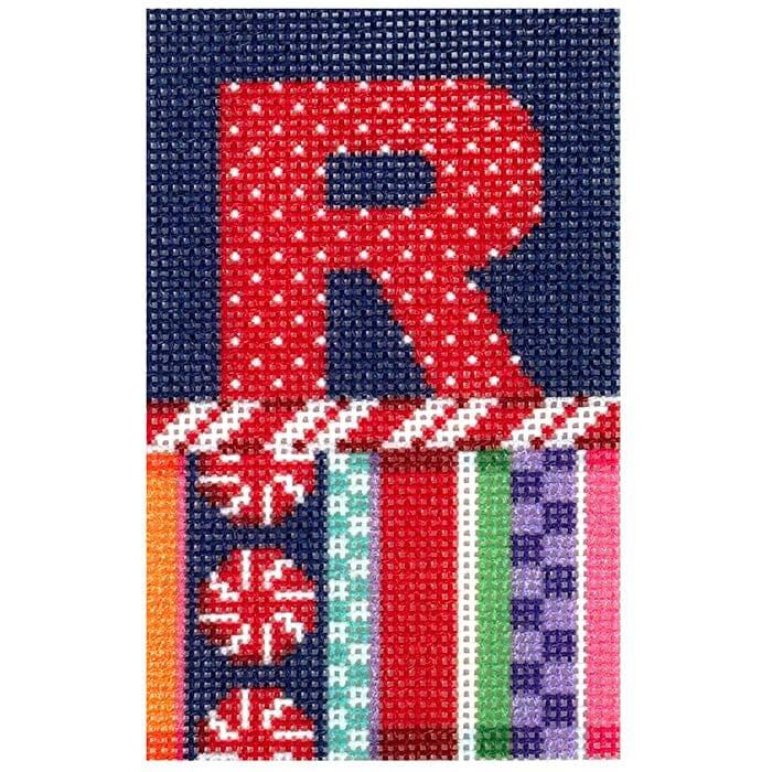 Jolly Stripe Alphabet Letter Printed Canvas Two Sisters Needlepoint R 