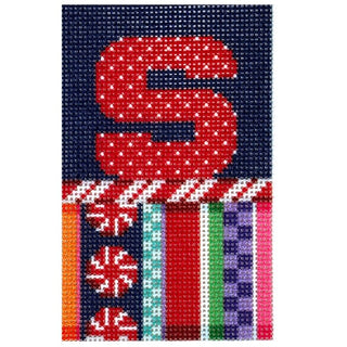 Jolly Stripe Alphabet Letter Printed Canvas Two Sisters Needlepoint S 
