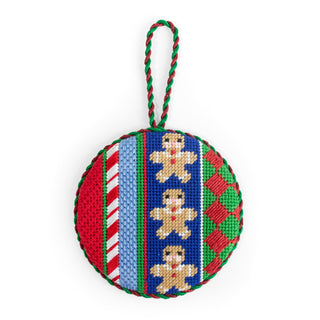 Jolly Stripe Gingerbread Round Kit Kits Needlepoint To Go 
