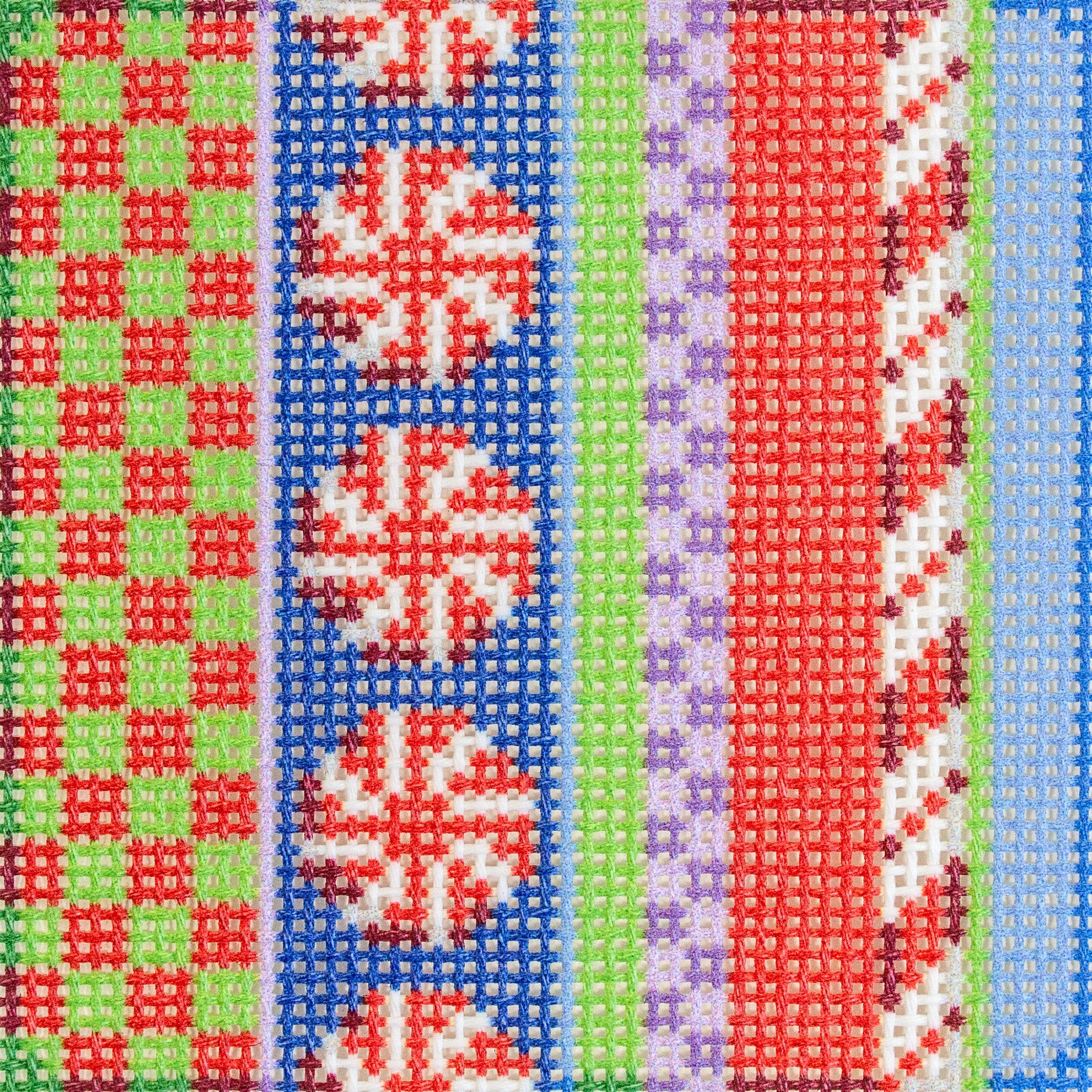 Jolly Stripe Peppermint Coaster Printed Canvas Two Sisters Needlepoint 
