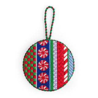Jolly Stripe Peppermints Round Kit Kits Needlepoint To Go 
