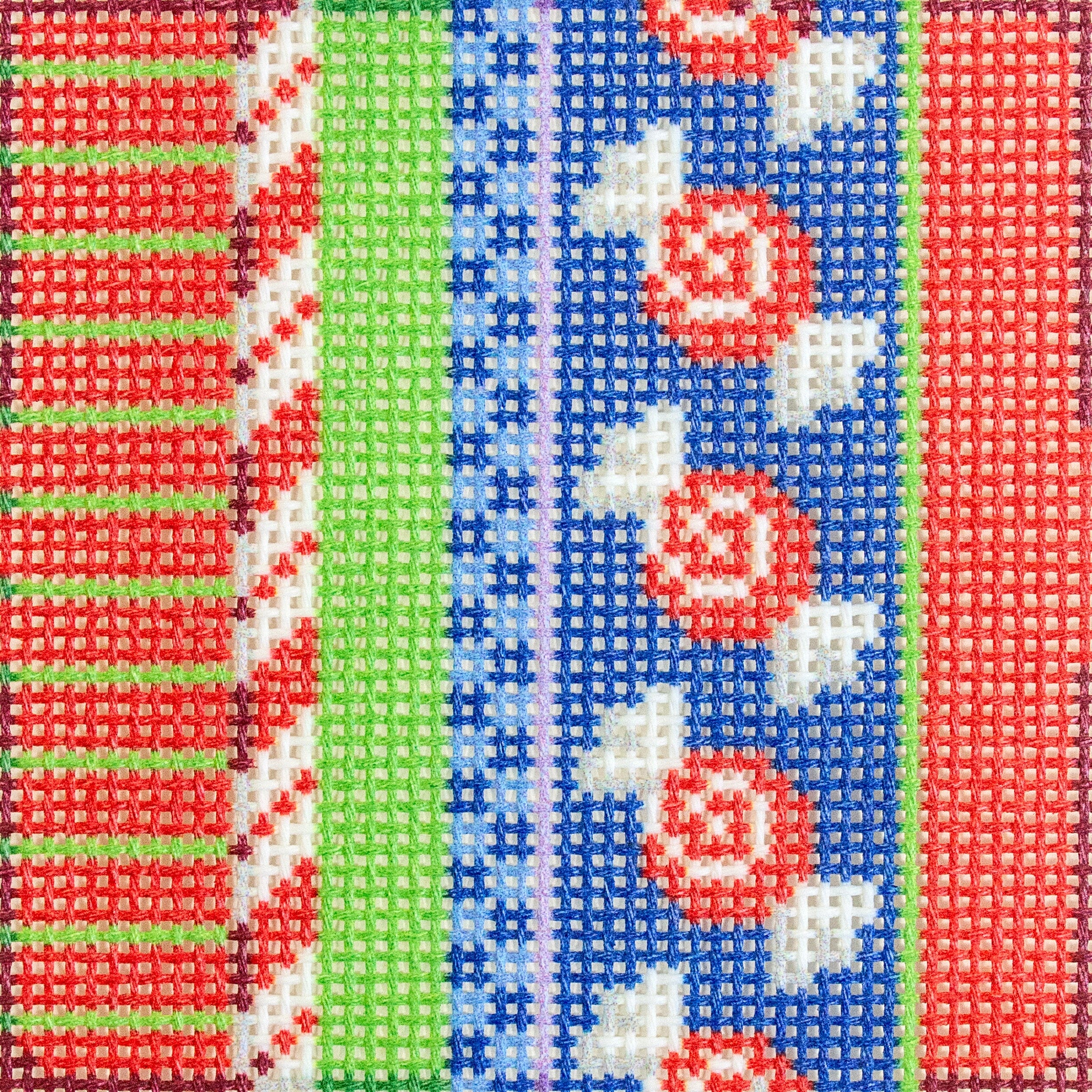Jolly Stripe Swirl Candy Coaster Printed Canvas Two Sisters Needlepoint 
