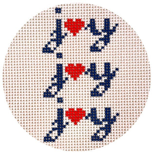 Joy Joy Joy Round Painted Canvas KCN Designers 

