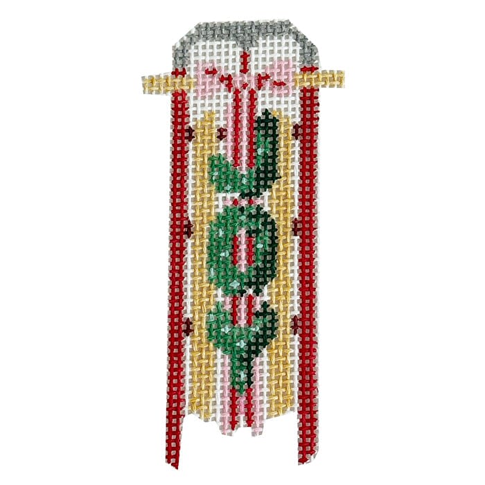 Joy Sled Painted Canvas Anne Fisher Needlepoint LLC 
