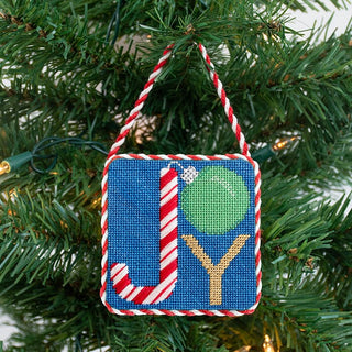 "Joy" Square with Stitch Guide Printed Canvas Two Sisters Needlepoint 
