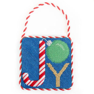 "Joy" Square with Stitch Guide Printed Canvas Two Sisters Needlepoint 
