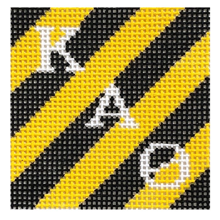 Kappa Alpha Theta 2" Stripe Square Painted Canvas Kangaroo Paw Designs 