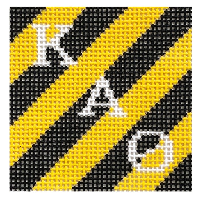 Kappa Alpha Theta 2" Stripe Square Painted Canvas Kangaroo Paw Designs  - 1