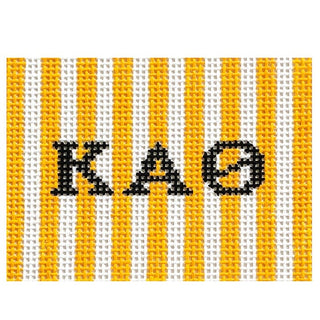 Kappa Alpha Theta 2x3 Stripes Insert Painted Canvas Kangaroo Paw Designs 
