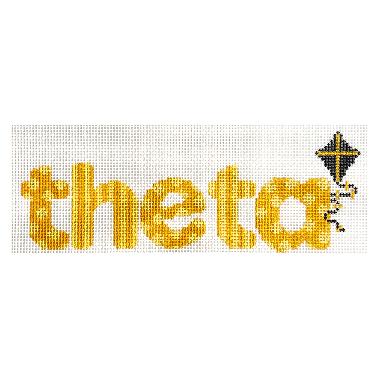 Kappa Alpha Theta Dots & Stripes Painted Canvas Wipstitch Needleworks  - 1