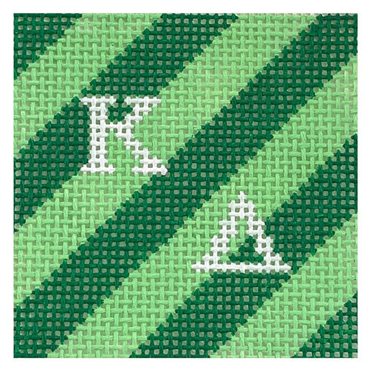 Kappa Delta 2" Stripe Square Painted Canvas Kangaroo Paw Designs 