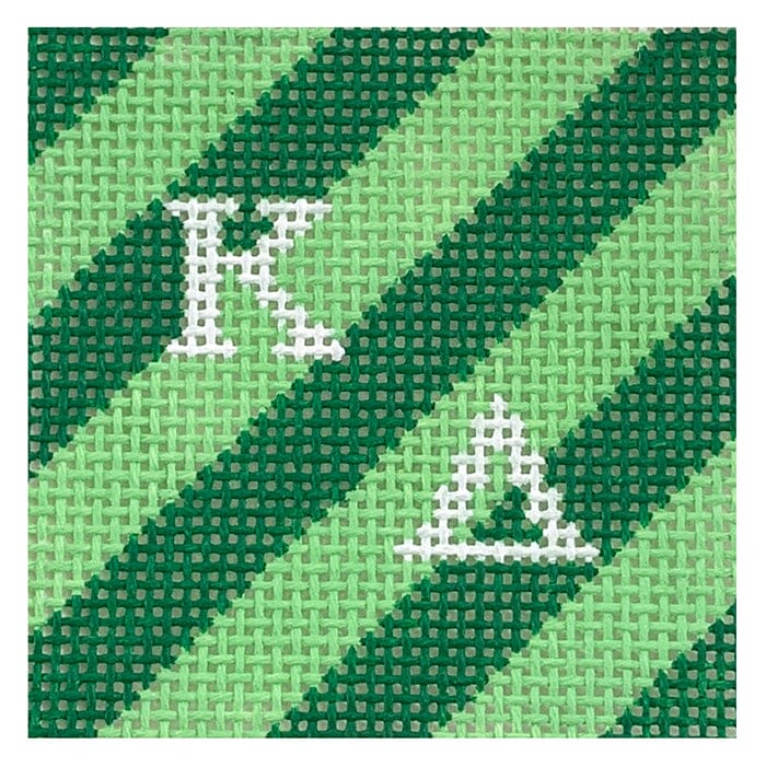 Kappa Delta 2" Stripe Square Painted Canvas Kangaroo Paw Designs 