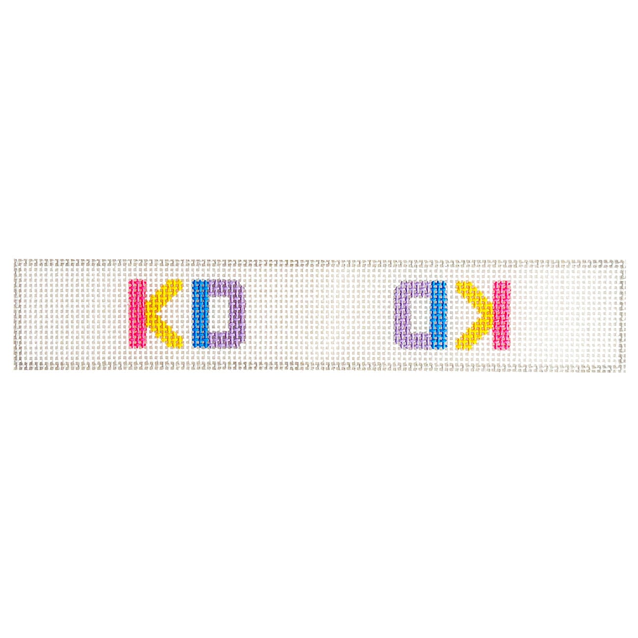 Kappa Delta Brights Key Fob Painted Canvas Wipstitch Needleworks  - 1