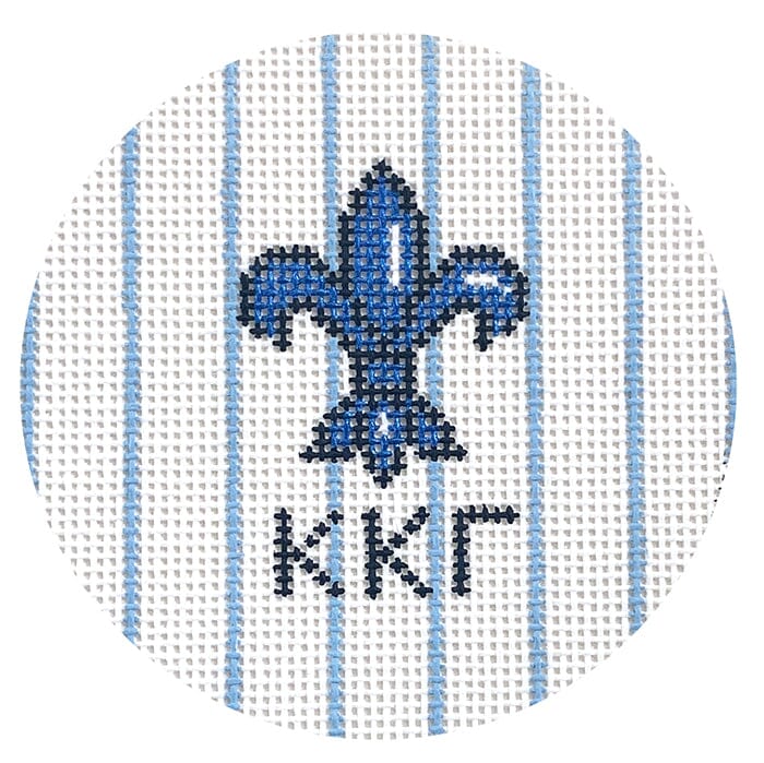 Kappa Kappa Gamma 3" Round with Fleur de Lis Painted Canvas Kangaroo Paw Designs 