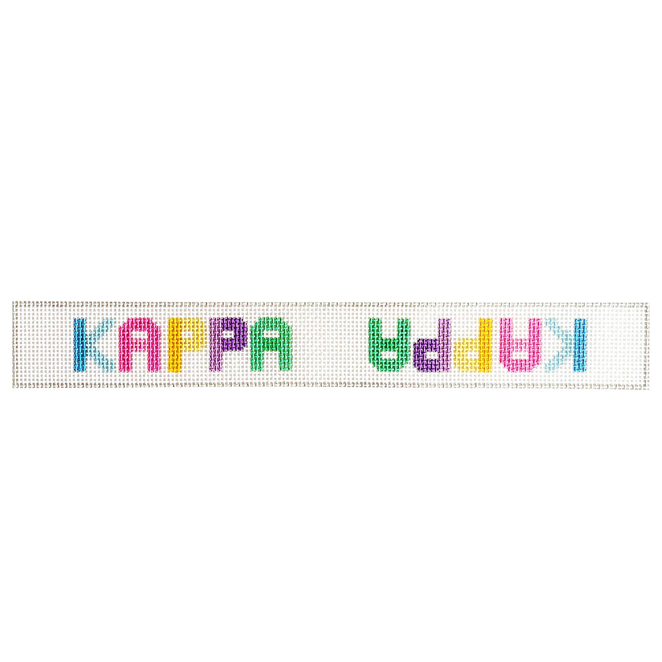 Kappa Kappa Gamma Brights Key Fob Painted Canvas Wipstitch Needleworks  - 1