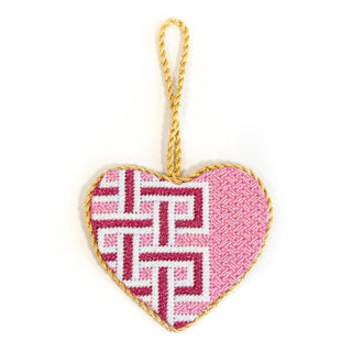 Key Border Medium Heart/Rose with Stitch Suggestions Printed Canvas Needlepoint To Go 

