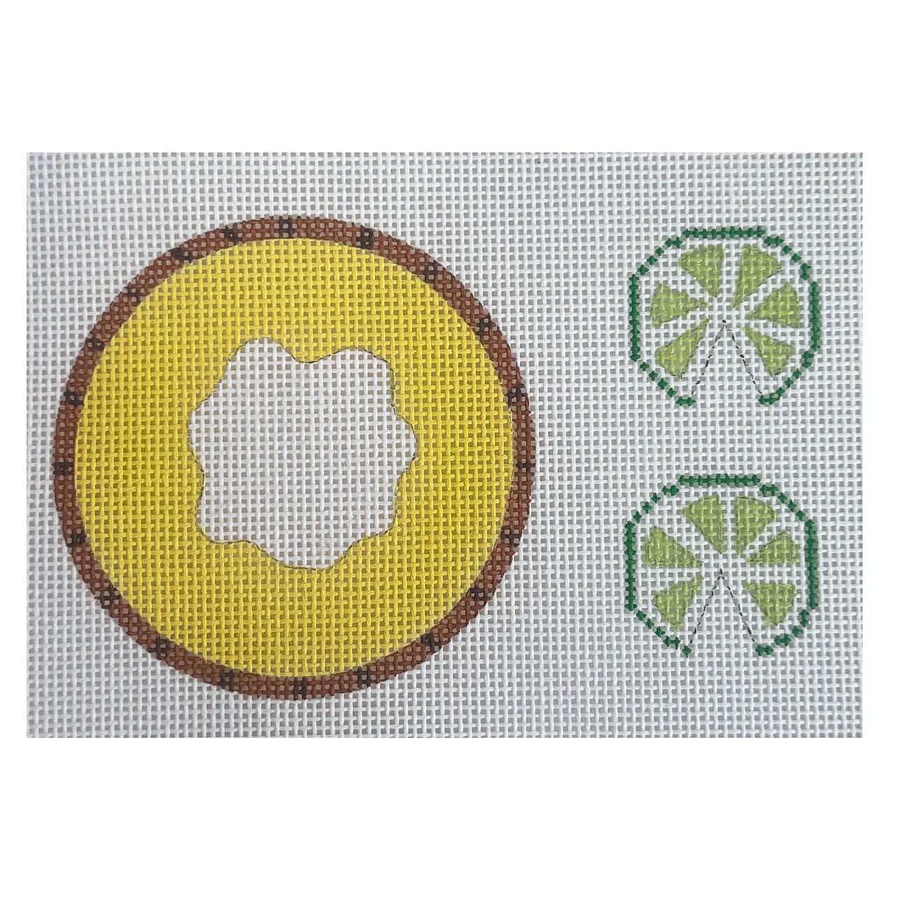 Key Lime Pie 3" Round with Limes Painted Canvas The Meredith Collection  - 1