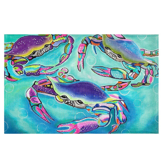 Keys Crabs Painted Canvas Purple Palm Designs 