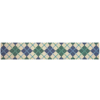 Khaki Argyle Key Fob Printed Canvas Two Sisters Needlepoint 
