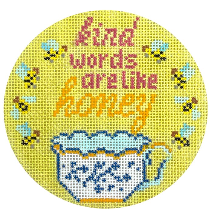 Kind Words are Like Honey Painted Canvas Atlantic Blue Canvas 
