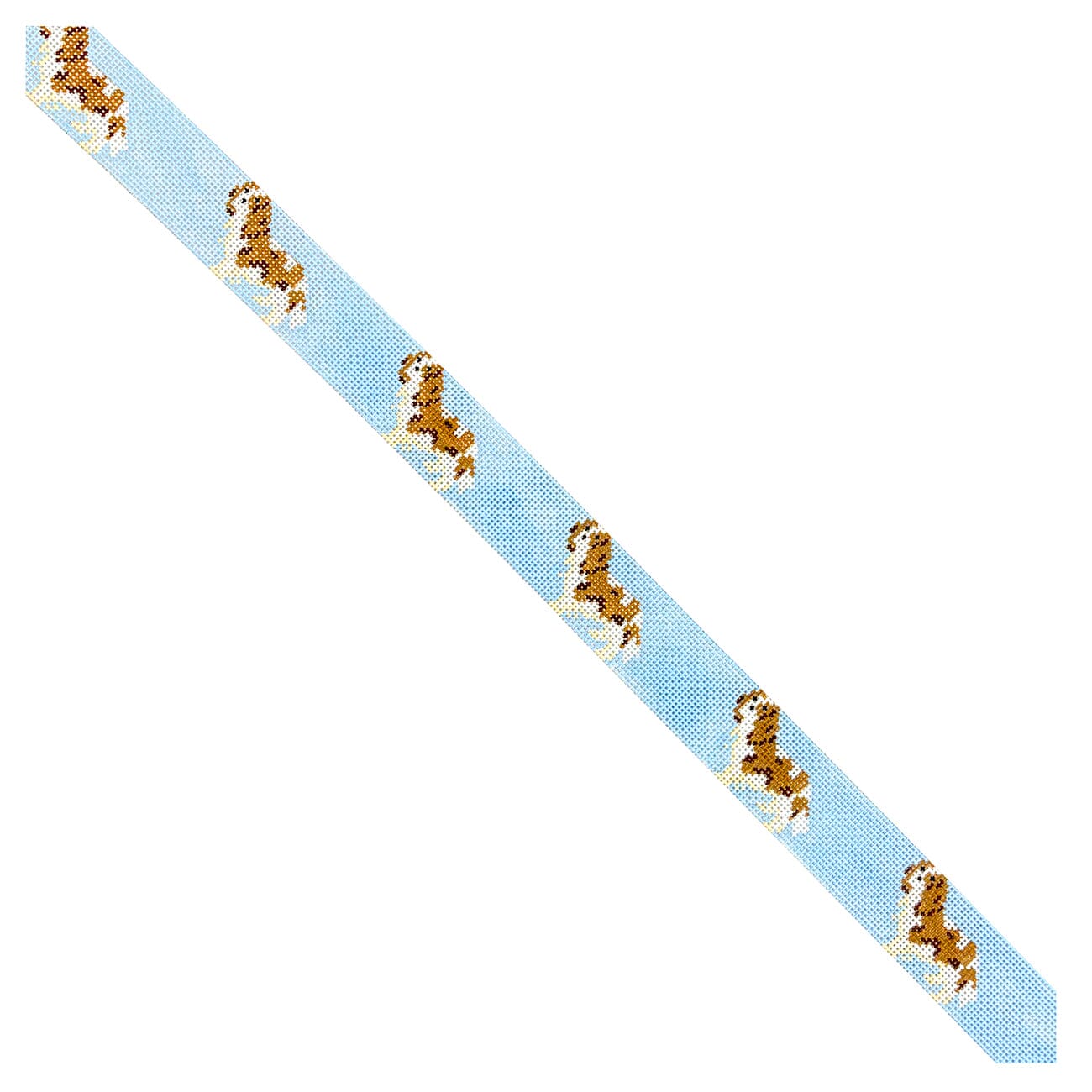 King Charles Cavalier Belt Painted Canvas Elm Tree Needlepoint  - 1