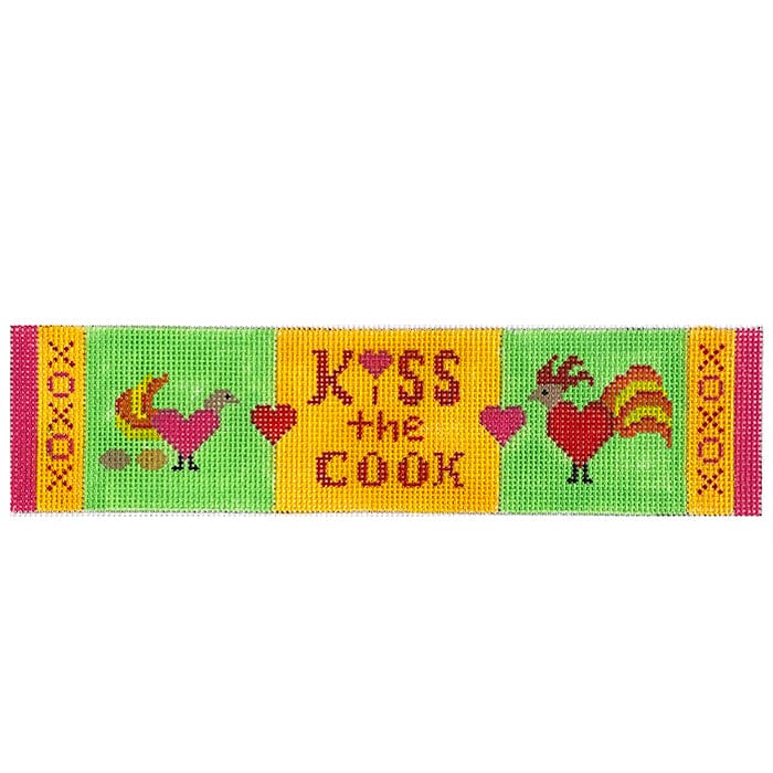 Kiss The Cook Bookweight Painted Canvas Julia's Needlework  - 1