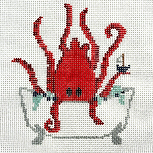 Kraken Painted Canvas Fire and Iris 